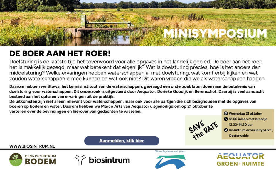 Minisymposium de boer aan het roer 21 oktober 2026