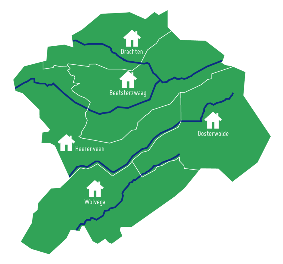 Kaart van Regio Deal Zuidoost Friesland
