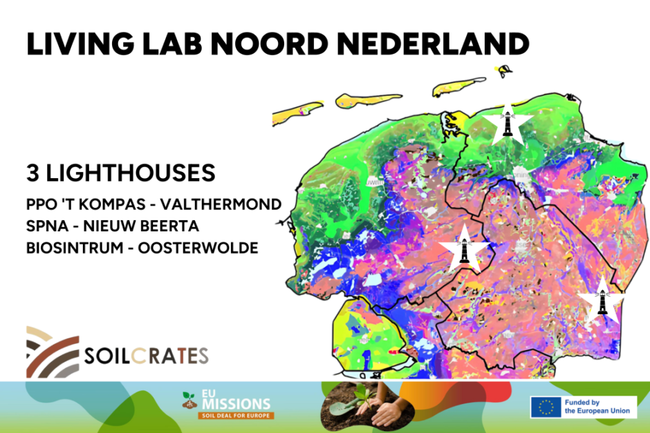 De drie Lighthouses van Living Lab Noord Nederland | project Soilcrates