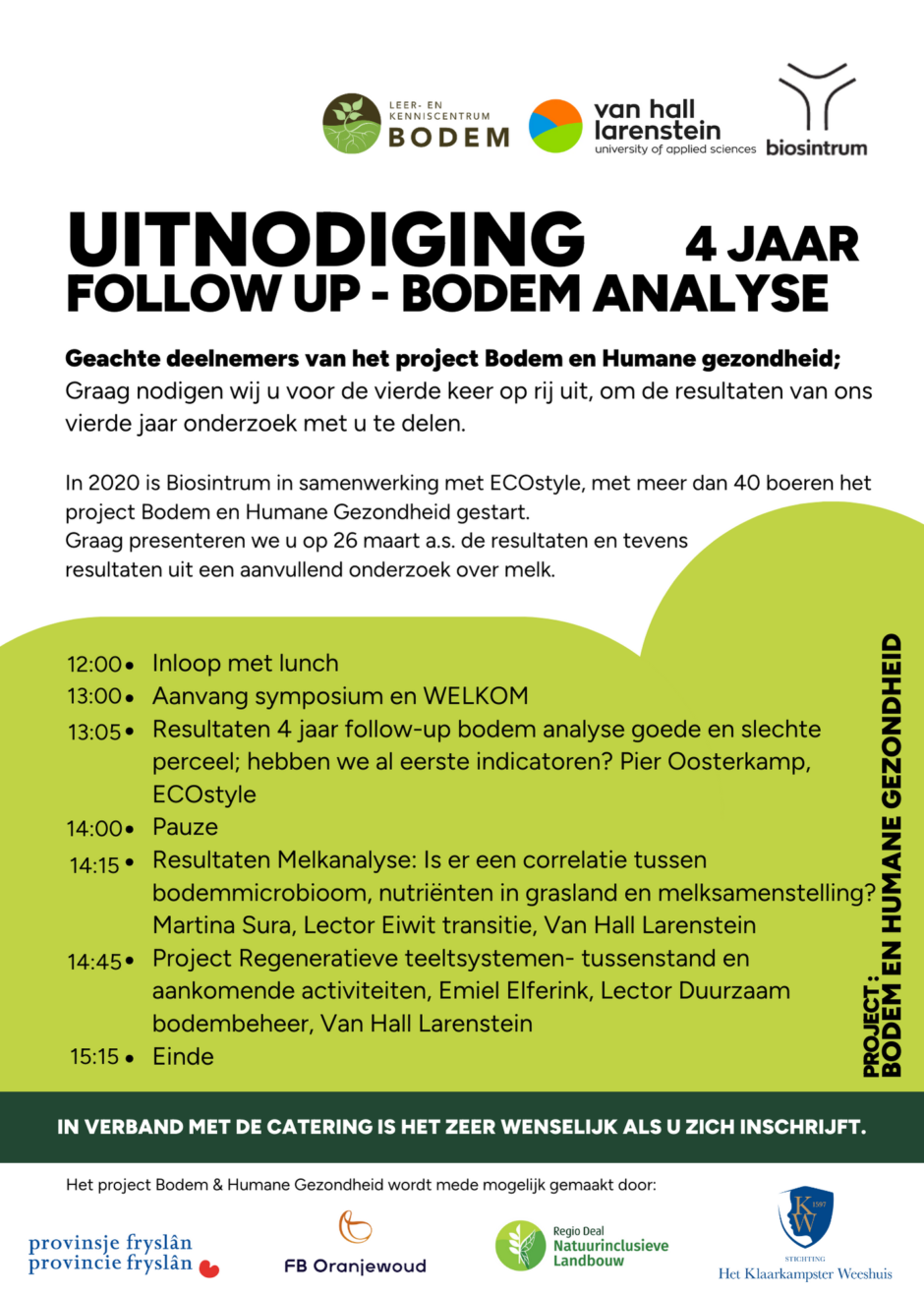 Uitnodiging Follow Up 4 jaar 26 maart 2024